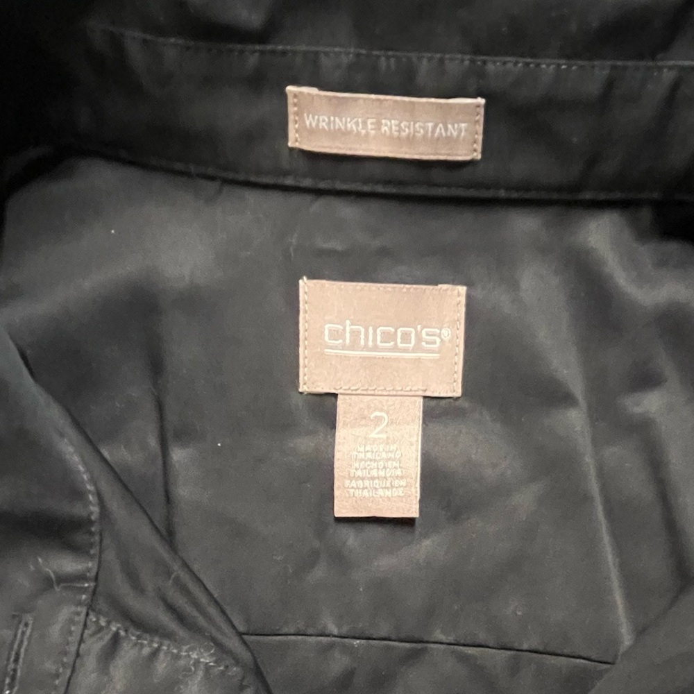 Chico's Wrinkle Resistant Black Button Top/Tunic, 2 - Picture 2 of 6